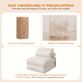 thumbnail image 4 of Sofá cama plegable terciopelo convertible cojín respaldo beige Pinmoco A-OWSV, 4 of 8