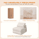 thumbnail image 4 of Sofá cama plegable terciopelo convertible cojín respaldo beige Pinmoco A-OWSV, 4 of 8