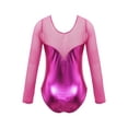 thumbnail image 2 of YEAHDOR Kids Girls Sequined Gymnastics Dance Leotard Long Sleeve Sparkle Rhinestone Metallic Bodysuit Rose 6, 2 of 7