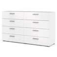 thumbnail image 3 of Pemberly Row Contemporary 8 Drawer Double Dresser in White, 3 of 14