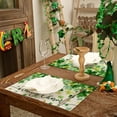 thumbnail image 4 of St. Patricks Day Placemats 12x18 Inch Set of 4 Lucky Charm Shamrocks Table mats Farmhouse Rustic Holiday Kitchen Dining Table Decoration for Indoor Outdoor Dinner Party Décor GP114-18, 4 of 5