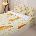 thumbnail image 3 of Homewish Golden Retriever Animal Zipper Twin Comforter Sets with Fitted Sheet and 2 Pillowcases,Dog Paws Bone Zipper Bedding Set,Yellow,Reversible,4pcs, 3 of 8