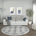 thumbnail image 3 of Traditional Area Rug (5'3'' Round) Oriental Cream, Gray Indoor Round Easy to Clean, 3 of 9