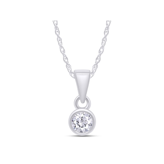 1/6 CT TW Lab Grown Diamond Pendant Necklace For Women-Sparkling GH Color VS-SI Clarity 10K White Gold Necklace With Chain