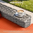 thumbnail image 4 of XIZZI Outdoor Furniture Patio Set with Fire Pit Table Swivel Rocking Chair, Wicker Outdoor Sectional Sofa Conversation Set with Solar Coffee Table for Patio, Garden, Large Villa, Orange, 4 of 11