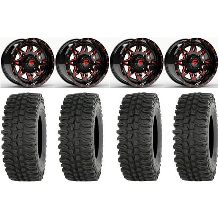 Fuel Lethal Red 15 Wheels 35 BDC Tires Kawasaki Mule Pro FXT Fuel Lethal Red 15 Wheels 35 BDC Tires Kawasaki Mule Pro FXT