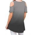 thumbnail image 4 of KVMeteor Women's Cold Shoulder Short Sleeve Casual Tunic Tops Loose Blouse Shirts, 4 of 4