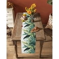 thumbnail image 4 of Hokiten Table Runners 70 Inches Long Dress Scarves, Green Tropical Leaves Farmhouse Coffee/Dining/Kitchen Table Decor, Holiday Table Runner, Country Summer Botanical Palm Leaf 13x70 Inch, 4 of 7