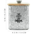 thumbnail image 6 of AuldHome Design Farmhouse Galvanized Canisters (Set of 3); Storage Containers for Coffee, Tea and Sugar in Galvanized Iron and Wood Design, 6 of 8