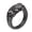 Antique Black, variant on Men's Stainless Steel Vintage Lava Finish Signet Ring 10mm Wide Retro Lava-Textured Punk Biker Style Statement Bands Gold Plated Size 10
