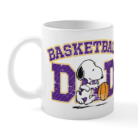 CafePress - Snoopy Basketball Dad Mug - 11 oz Ceramic Mug - Novelty Coffee Tea Cup