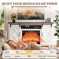 thumbnail image 5 of SESSLIFE Fireplace TV Stand for 65 Inch TV, 30'' Tall Farmhouse TV Stand with 2 Drawers & Sliding Barn Door, Entertainment Center with 3D Flame Electric Fireplace Heater, White+Brown, 5 of 9