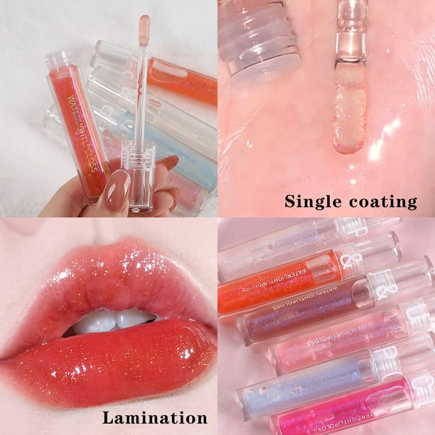 Xihbxyly Brillo Labial Transparente, Lápiz Labial Líquido con Pigmentos Brillantes, Brillo Labial Hidratante Perlado, Brillo y Color Duraderos, Ideal para Maquillaje Diario, Fiestas y Bodas, Regalo P