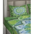 thumbnail image 4 of Ambesonne Mandala Fitted & Top Sheet Set with Shams, Leaf Forms Nature, Green Blue, 4 of 5