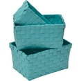 thumbnail image 4 of Evideco Checkered Woven Strap Storage Baskets Totes Set of 3, 4 of 5