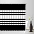 thumbnail image 2 of Black White Shower Curtain White and Black Stripes Abstract Geometric Abstraction Bandage Modern Fashion Elegant Fabric Curtain Bathroom Decor Sets with Hooks, 2 of 2