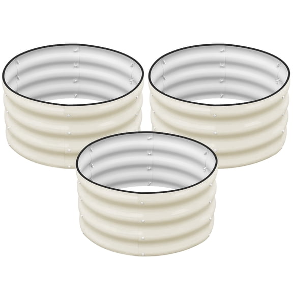 SnugNiture Galvanized 2x2x1 ft Outdoor Raised Garden Bed Kit (3-pack) – Metal Planter Box for Vegetables, Herbs, and Plants, White