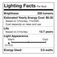 thumbnail image 6 of Better Homes & Gardens A19 Vintage LED Light Bulb, 40W Eqv, Dim, Tip and Filament, E26, Amber - 2 Pk, 6 of 9