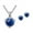Blue, variant on Jewelry VerPetridure Crystal Pendant Necklace Earrings Jewelry Combination Ladies Jewel