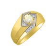 thumbnail image 3 of *RYLOS Fun & Fashionable  Opal & Diamond Ring - October Birthstone*; 14K Yellow Gold-plated-silver, 3 of 4