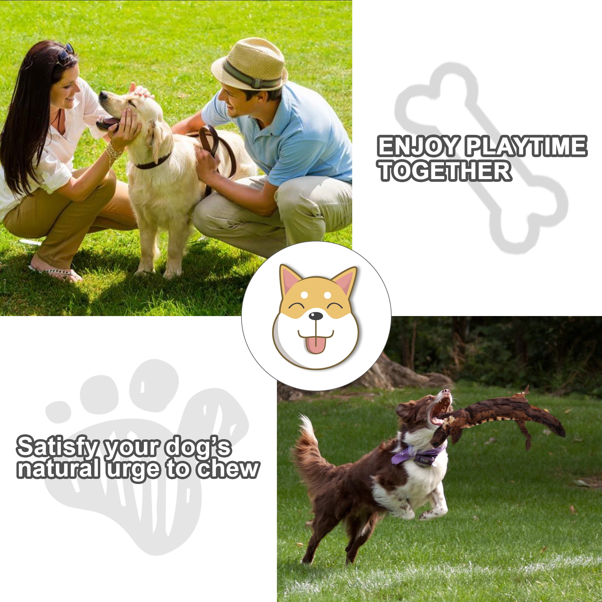 Kepooman 4 Pieces Dog Squeaky Toys for Teething Chewing and Playtime, No Stuffing Plush Animal Dog Toy for Small Medium Large Dog Pets Kepooman 4 Pieces Dog Squeaky Toys for Teething Chewing and Playtime, No Stuffing Plush Animal Dog Toy for Small Medium Large Dog Pets