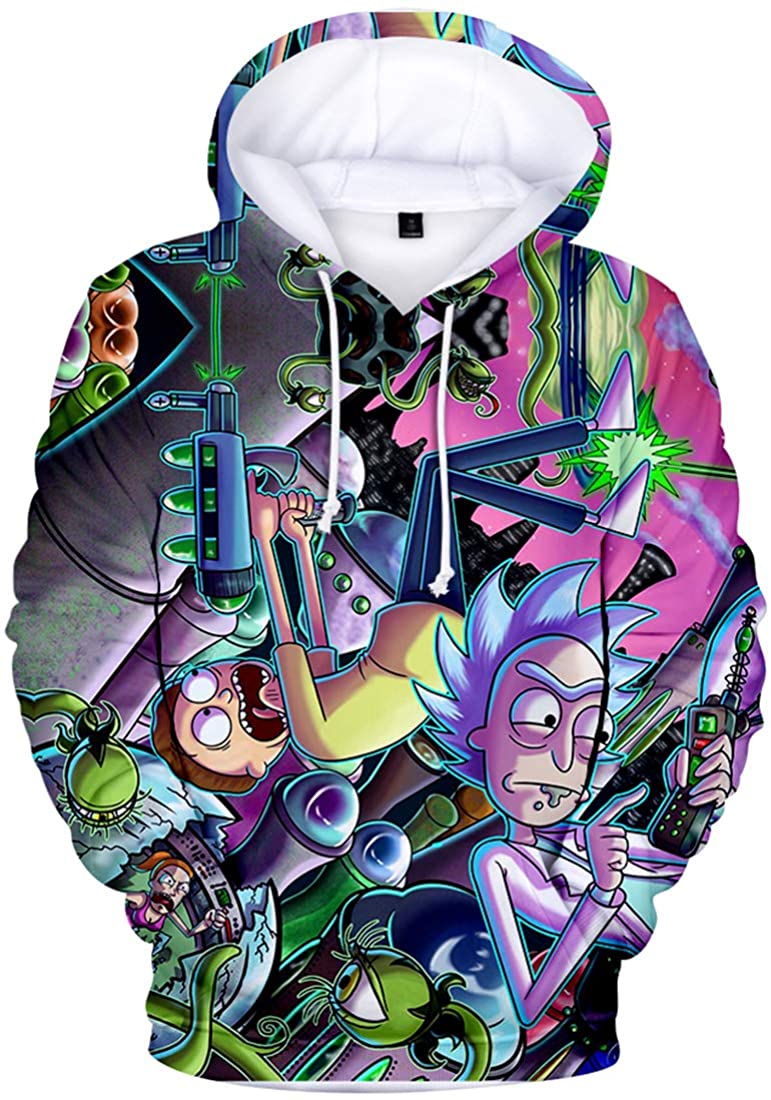 Rick And Morty Sudadera Para Hombre Con Estampado Múltiple – Rick & Morty, Verano, Squanchy Classic Cuello Redondo, Verde, , large