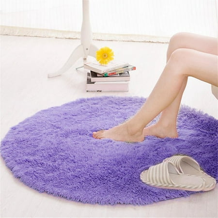 40 inch Round Rugs Anti Skid Fluffy Shaggy Circular Area Rug Dining Room Bedroom Home Table Office Sitting Drawing Room Door Carpet Floor Mat