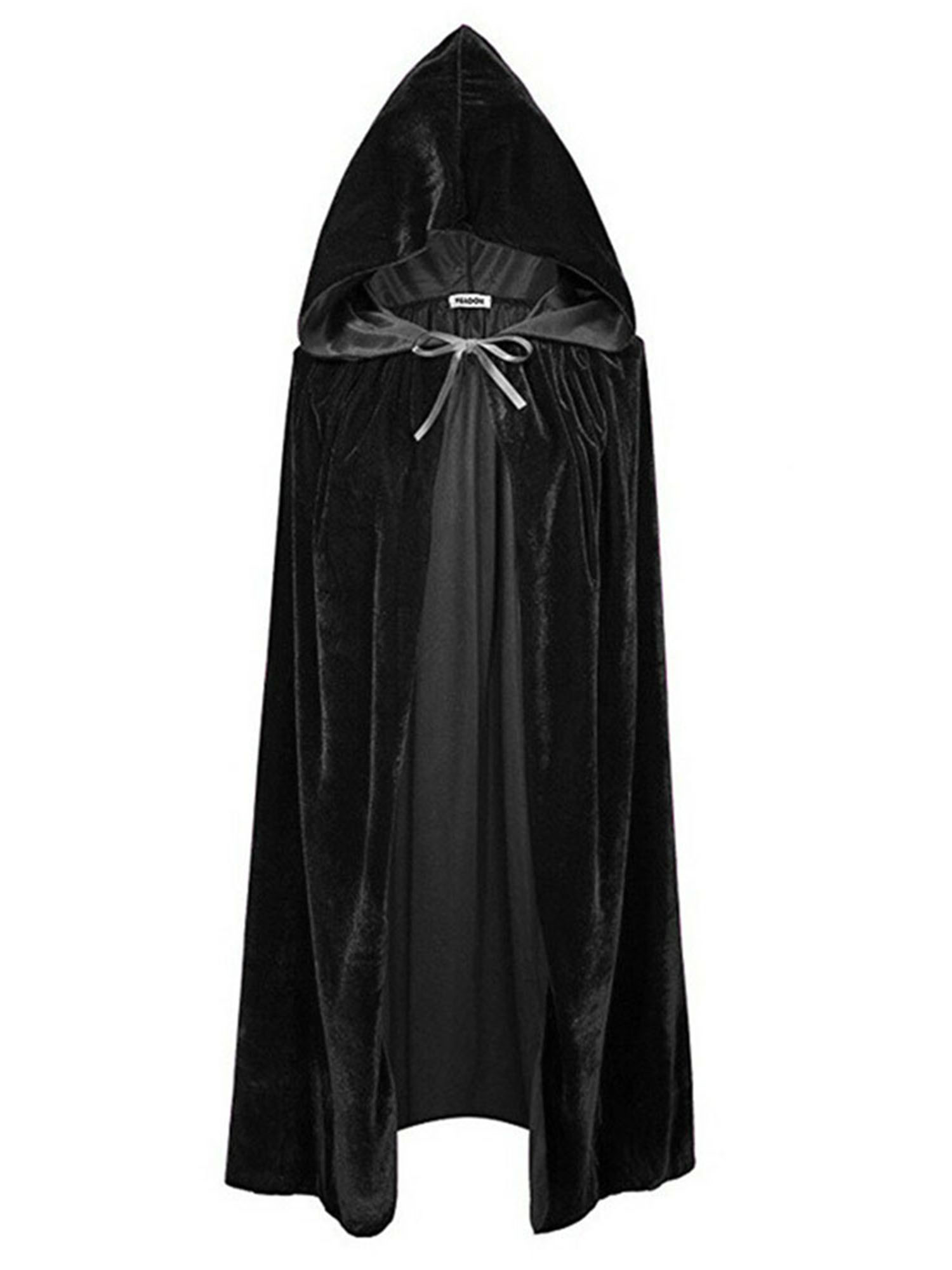 EYIIYE Unisex Velvet Hooded Cloak Solid Color Vampire Cape Halloween