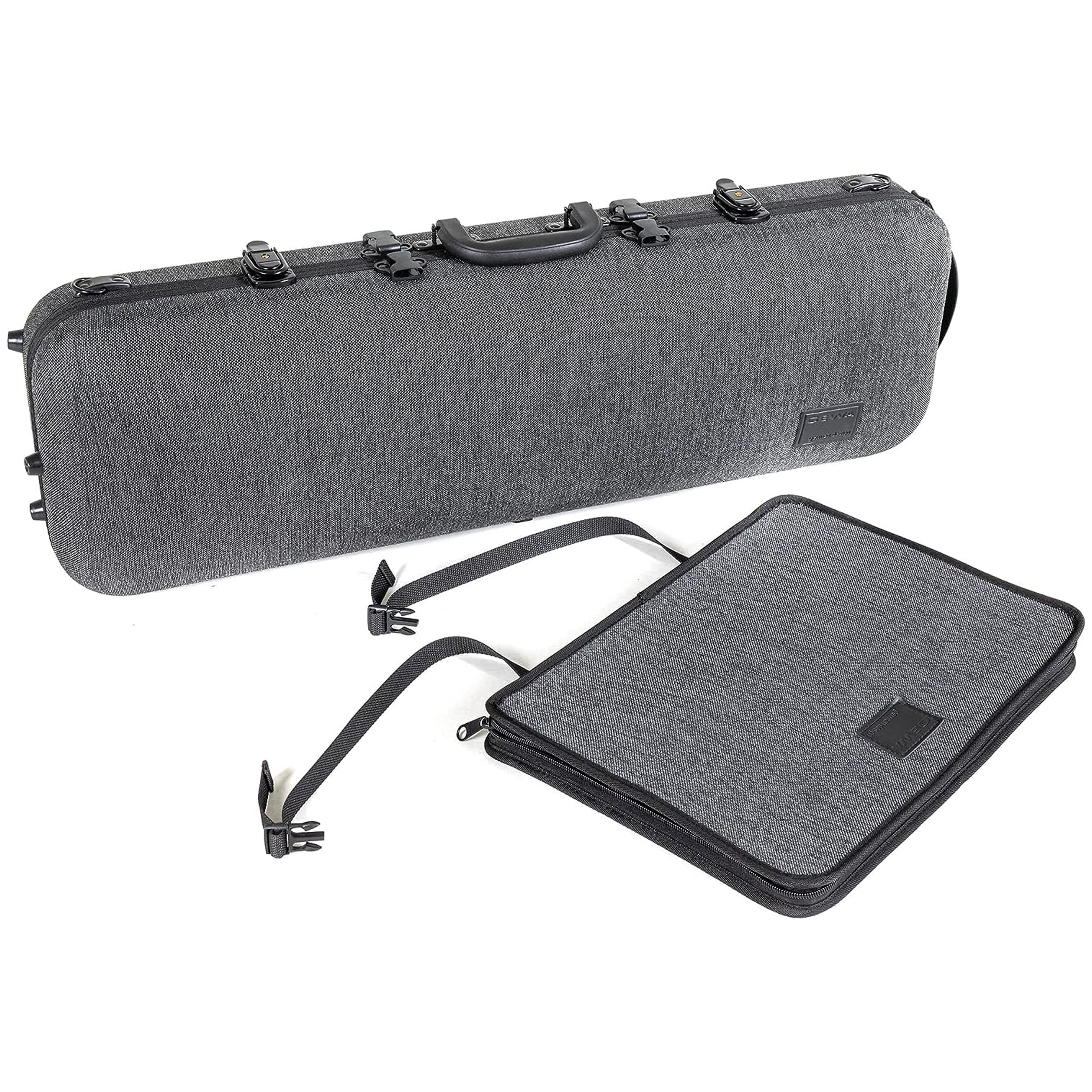 GEWA Bio-S 4/4 Oblong Violin Case Grey/Black w/ Music Pocket & Subway Handle