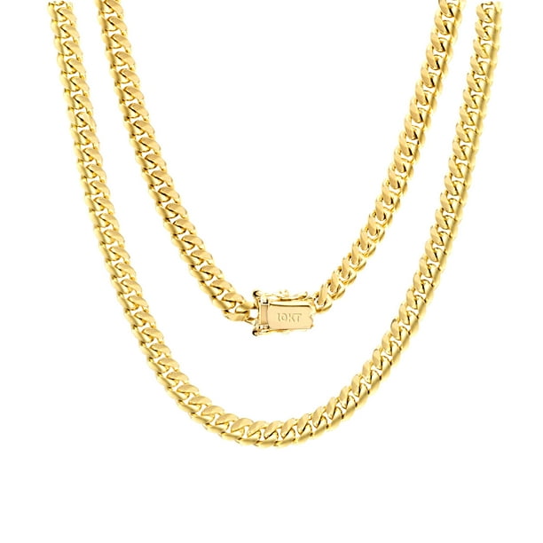 Next Level Jewelry - 10K Yellow Gold 5MM Solid Miami Cuban Curb Link ...