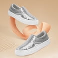 thumbnail image 5 of Unisex Adult Glitter Slip-On Shoes Fashion Low Top Sparkly Sneakers Casual Shiny Sequin Tennis Walking Shoes, 5 of 7