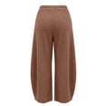 thumbnail image 5 of Kinrui Barrel Sweatpants for Women Wide Leg Ribbed Knit Lounge Pants Drawstring Elastic Waist Sweat Pant with Pockets Brown 2XL, 5 of 9