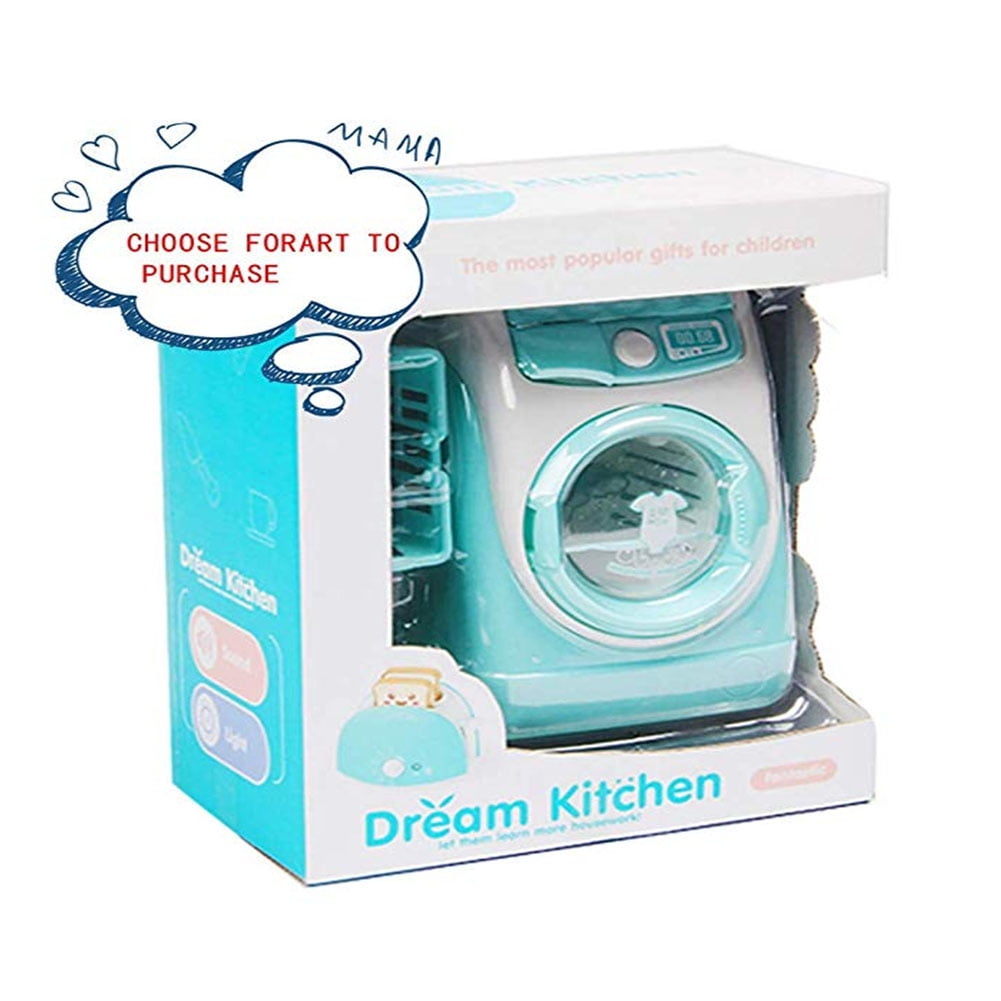 Bnineteenteam Washing Machine Toy,Miniature Laundry Play Set,Household Pretend Play Toys Kit for Kids Toddlers Girls