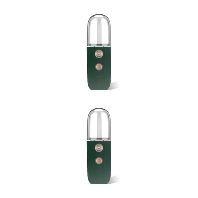 Yuarrent Humidificadores de 30ML, difusor extraíble, rociador de niebla de plástico para la cara, vaporizador, dispositivo de cuidado de la verde oscuro 2piezas