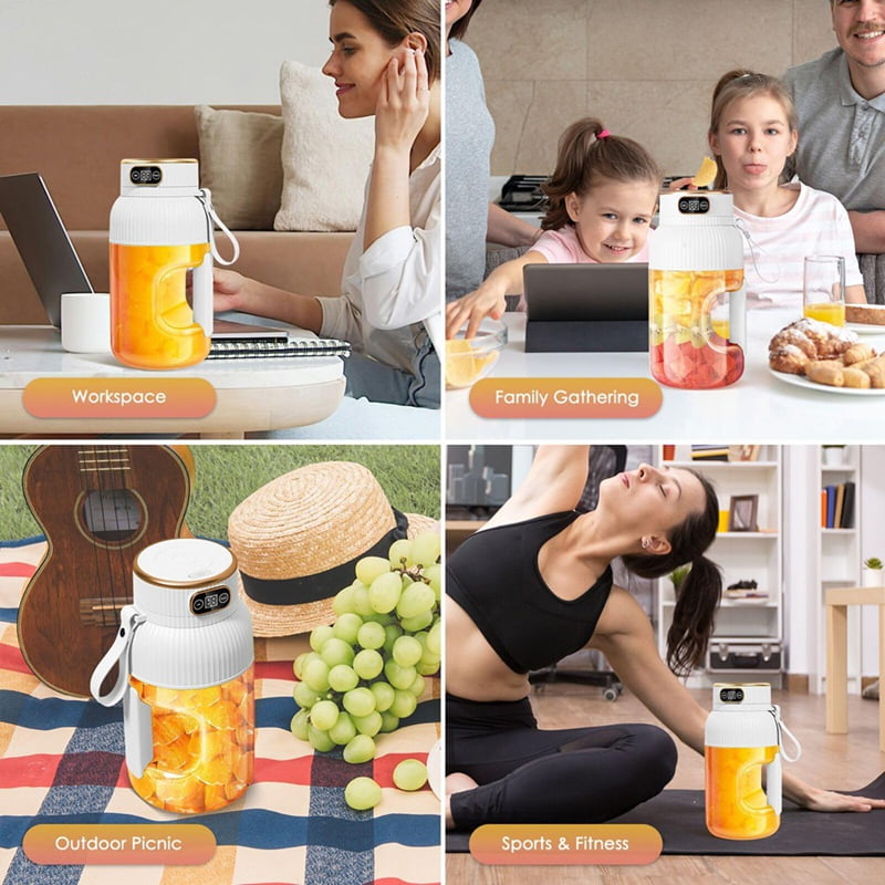 Portable Juicer Blender, 40 Oz Multifunctional Portable Juicer Cup, USB Rechargeable Electric Blender for