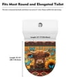 thumbnail image 5 of ZIATUBLES Elastic Edges Toilet Bowl Lid Cover Washable Reusable Toilet Seat Lid Fits Most Size Toilet Lids Summer Bathroom Decor Accessories, American Tribes Highland Cow Butterfly Sunflower, 5 of 6