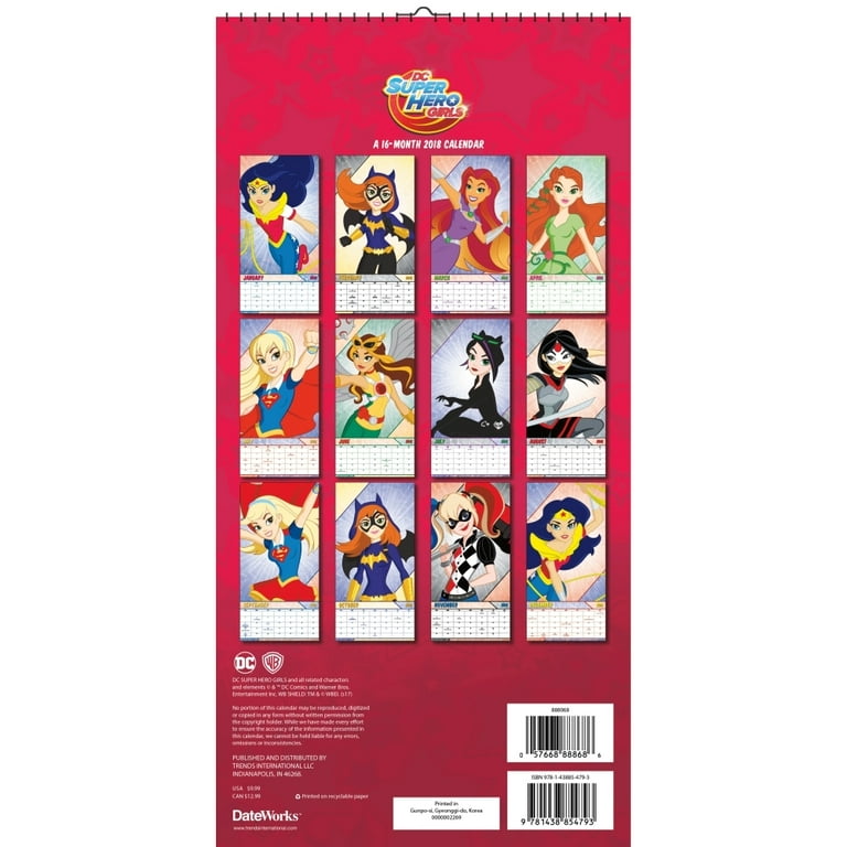 DC Superhero Girls 2018 Mini Poster Calendar - Walmart.com