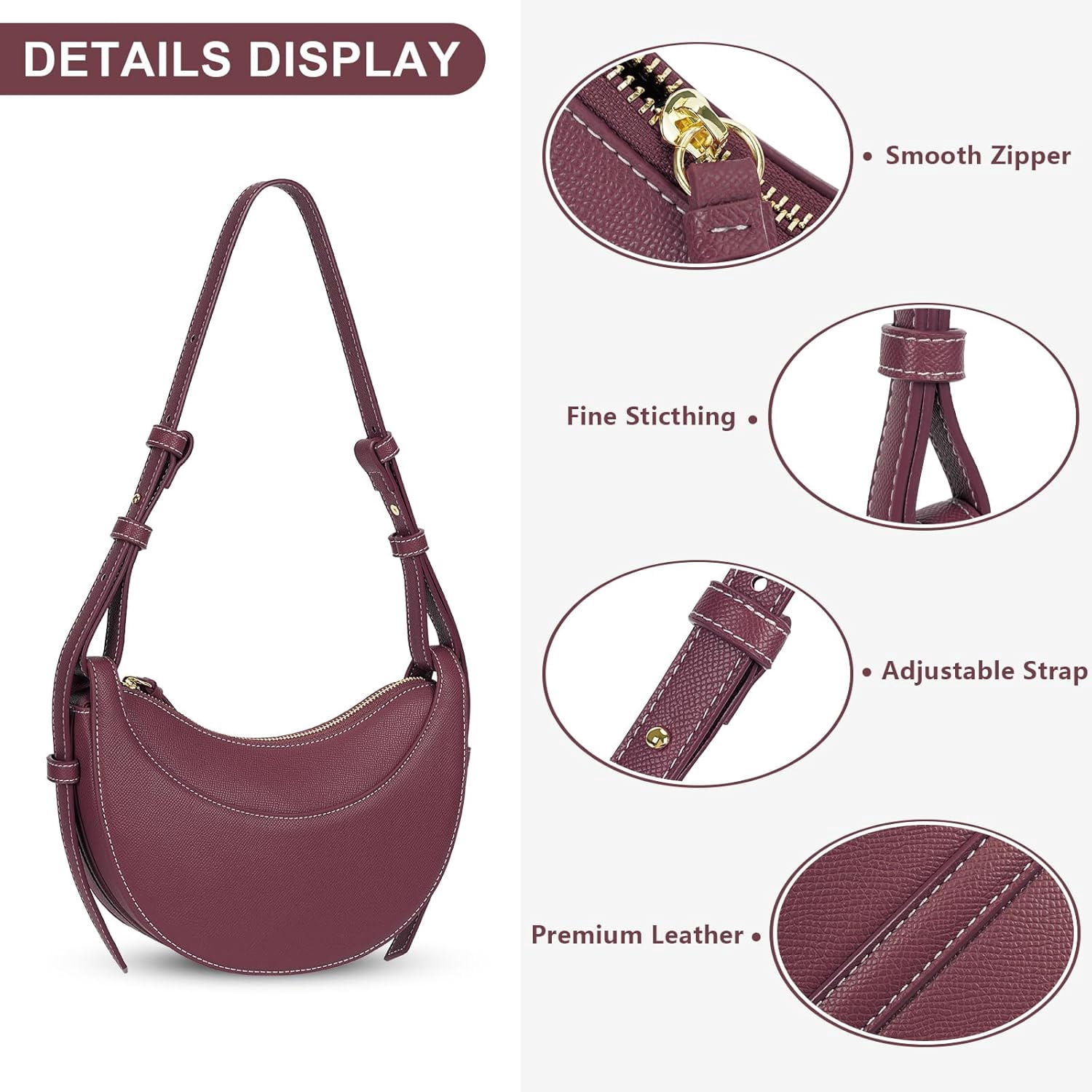 Saddle Bag for Women Shoulder Bag Crescent Purse Trendy Crossbody Bag Hobo Handbag