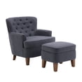 thumbnail image 4 of Porthos Home  Idir Accent Chair, Fabric Upholstery, Rubber Wood Legs Dark Grey - Ottoman Included, 4 of 5
