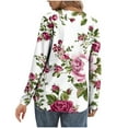 thumbnail image 4 of Qepwsc Tops for Women Long Sleeve Tops Casual Shirts Floral Print Going Out Top Tunic Shirts Quarter Button Front Top Basic Tees Graphic Blouses Tops Shirts Loose Fits Sweatshirt for Women, 4 of 6