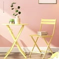 thumbnail image 3 of 3 Patio Bistro , Yellow - Metal Chairs And Table With Folding Feature For Courtyards Foldable 3 Piece Bistros & Gardens, 3 of 7