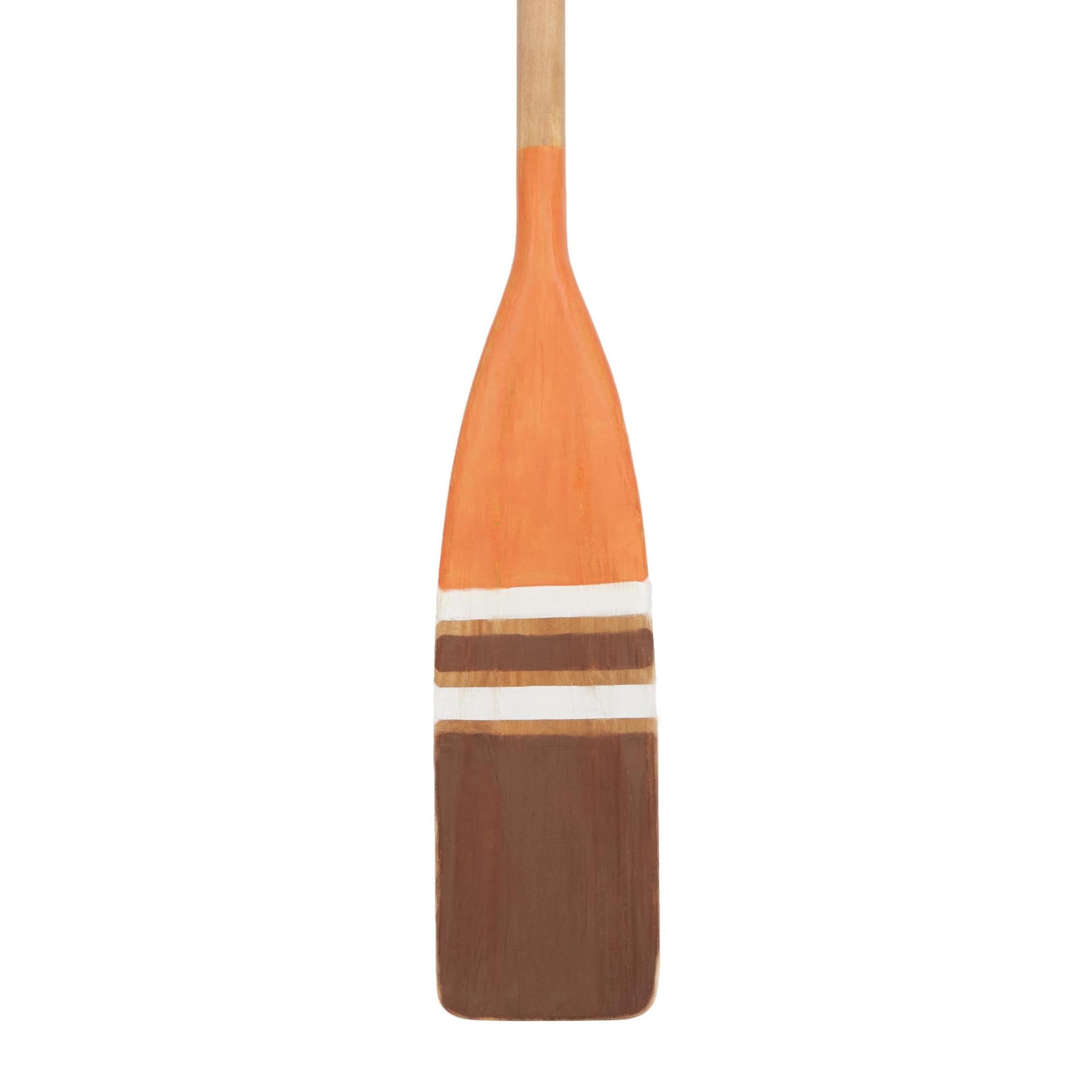 DecMode Brown Wood Novelty Canoe Oar Paddle Wall Decor with Arrow and Stripe Patterns