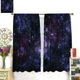 thumbnail image 2 of Starry Sky Curtains, Dark Purple Galaxy Outer Space Nebula Universe Starry Stars Print Window Drapes Curtains for Kids Boys Girls Bedroom Living Room, 84" W X 84" L, 2 of 6