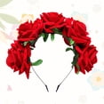 thumbnail image 3 of Elegante rosa flores banda para el cabello accesorios para fotos de aro para el cabello para bodas, fiestas, cosplay, vacaciones, 3 of 5