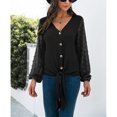 thumbnail image 4 of Suéter de punto para mujer NikouMX cuello en V S M L XL, 4 of 8