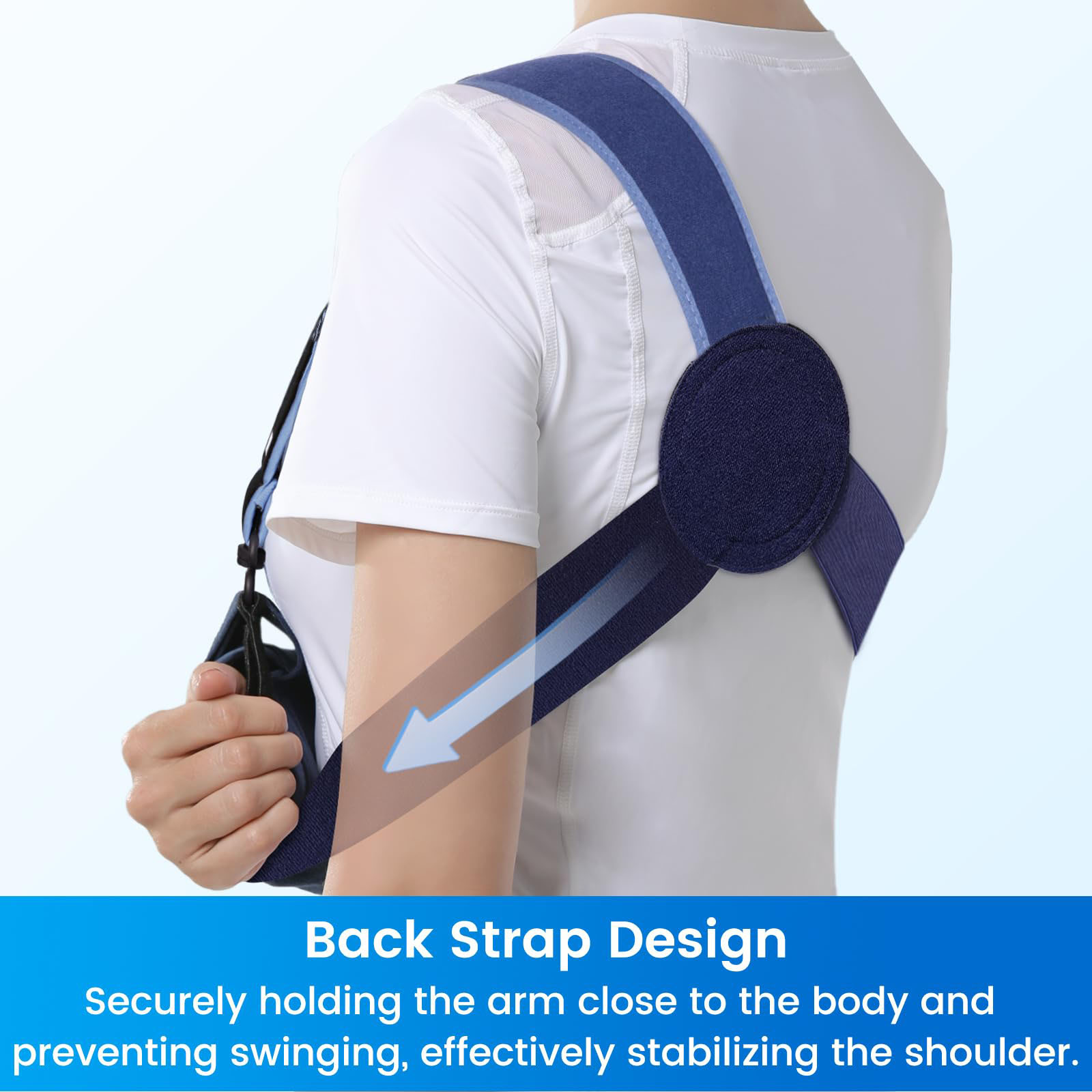 1 Pcs Arm Sling Shoulder Immobilizer for Women and Men, Fit Left or Right Arm, Rotator Cuff Support Brace, Medical Sling for Shoulder, Clavicle, Elbow Injury, Breathable type, Medium Bust 29.5″-33.5″