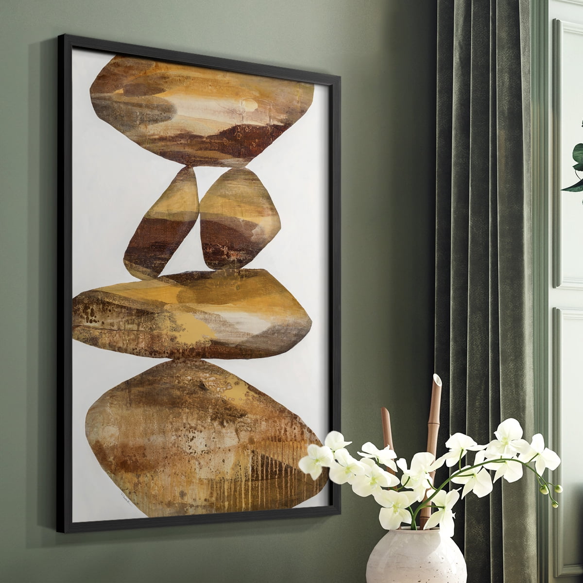 Rocks I in Black Solid Wood 8 x 10 Framed Print