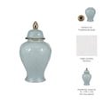 thumbnail image 4 of Decorative Ceramic Jar with Lid for Living Room and Home Decor - Elegant Flower Jar Accent for Bedroom or Office Display - Sculpted Table Accent for House Decoration - 20", Blue & Gold, 4 of 11