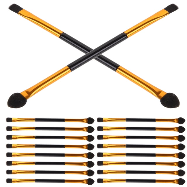 FUTUREORYY 30pcs Dual Ended Makeup Brush Golden Artificial Fiber Makeup Application for Women Daily Use
