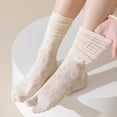 thumbnail image 5 of Jiibva Flip Flop Socks 1 Pairs Lace Toe Socks Women Tabi Geta Socks Hollow Out Mesh High Tube Cotton Socks With Separate Fingers, 5 of 7
